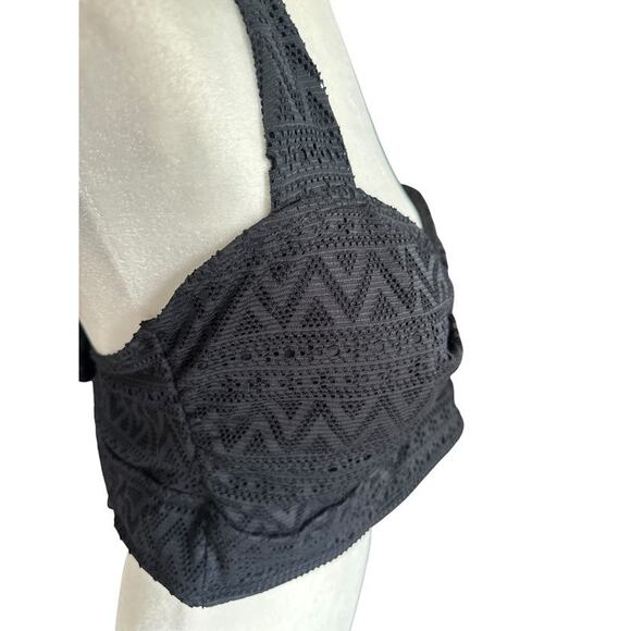 Torrid Bikini Top Womens 2 2X Swimsuit Swim Beach Resort Cruise Black Padded - Picture 6 of 10